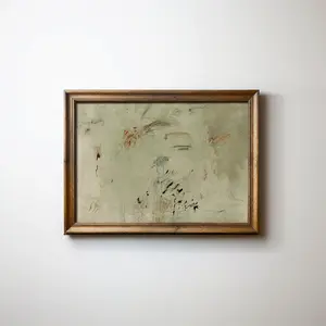 Sage Green Wall Art Extra Large Abstract Oil Painting for Cottagecore Decor