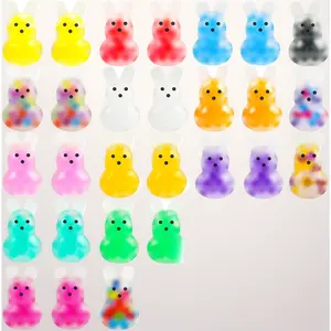 28 Pack Easter Squishies, Bulk Easter Bunny Stress Balls for Adults, Easter Basket Stuffers, Squishy Toys for Stress Relief & Fidget, Easter Egg Fillers Party Favors Gifts