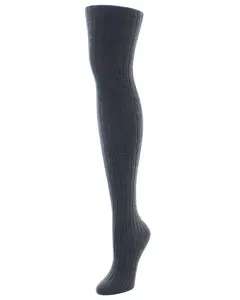 Natori Women's Cashmere Blend Rib Knit Sweater Tights - NTL-100-02306-S-M, Dark Gray Heather, Small-Medium, Spandex, Mesh, Day Wear