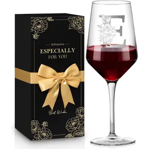 Personalized Wine Glass Gifts for Women Men, Monogrammed A-Z Wine Glasses Customized Gifts, Birthday Mother's Day Anniversary House Warming Promotion Gifts for Mom, Couples, Friends, Boss, Coworkers