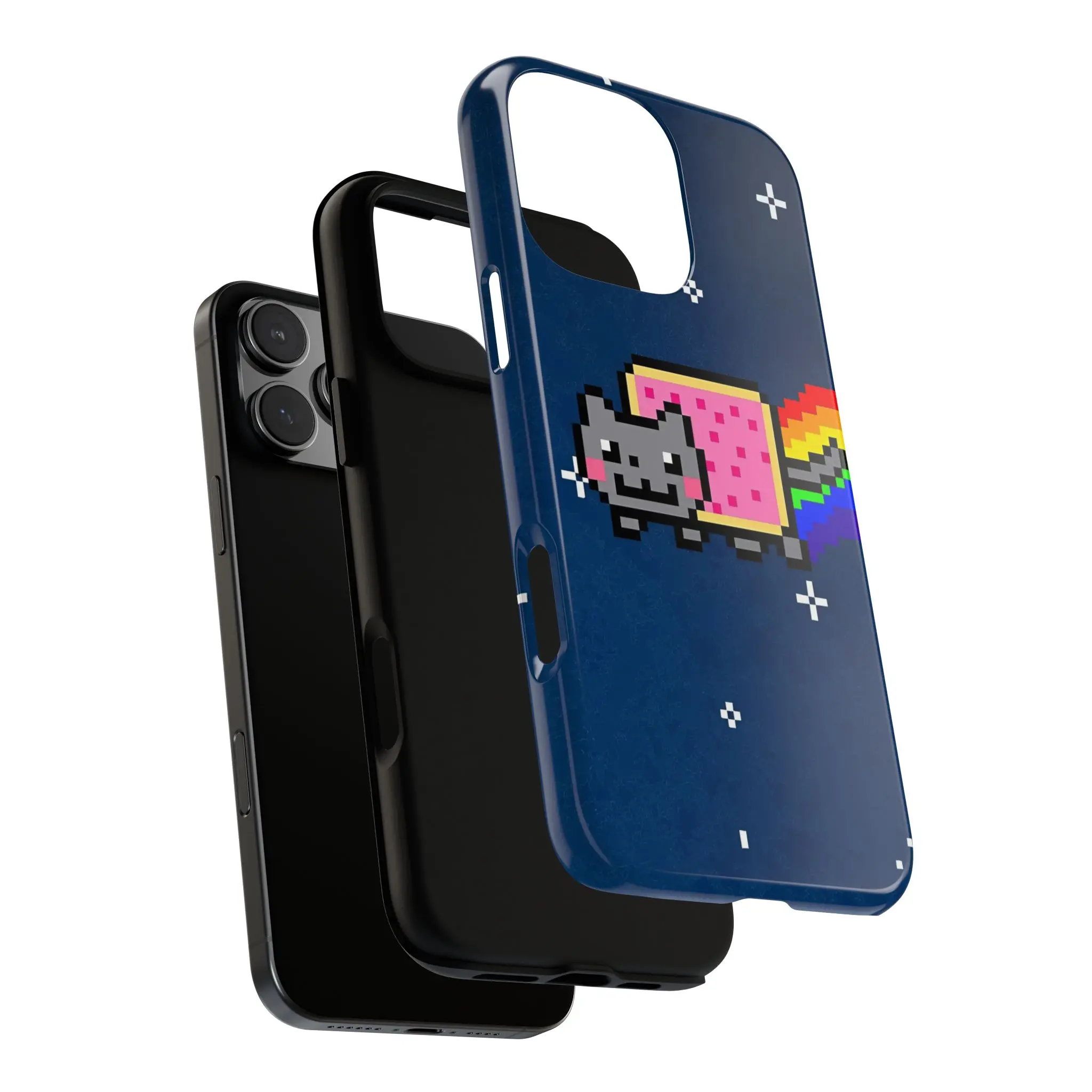 Nyan Cat Pixel Art Rainbow Space Glossy Tough iPhone Case  Retro 8-Bit  Meme Cat Design Phone Cover for iPhone 717 Pro Max - TikTok Shop