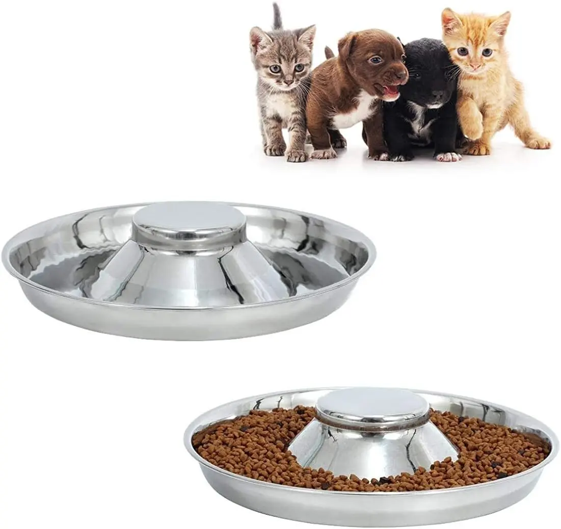 Stainless Steel Puppy Kitten Dish Whelping Weaning Dishes Feeder 11.8 Inch (2 Pack)