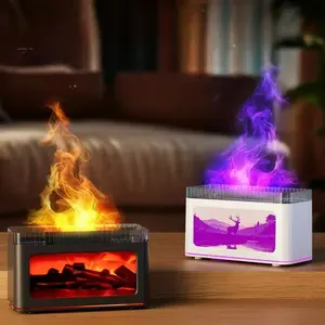 Realistic Charcoal Humidifier, Silent Operation, Fine Visible Mist, Suitable for Living Room, Bedroom, Office, Car, Aromatherapy Use