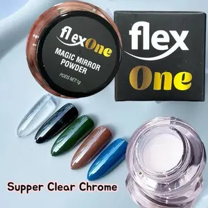 FlexOne Clear Chrome Powder for Nail Design