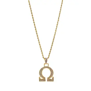 BBGreek Omega Psi Phi - Omega Pendant and Rope Chain Necklace - Official Vendor