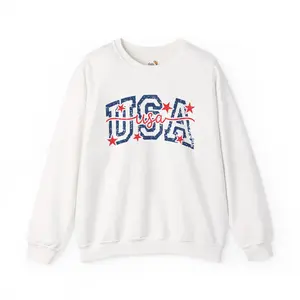 Copy of Feux Laced USA Patchwork Sweatshirt • Preppy Patriotic Crewneck • Coquette Americana Sweatshirt • Red White Blue Mama Style