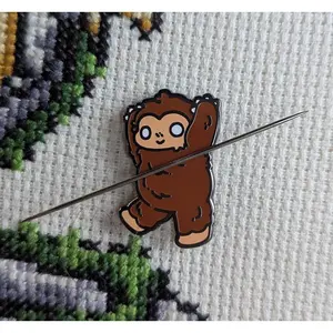 Bigfoot Magnetic Needle Minder, Enamel Pin Design for Cross Stitch, Embroidery, Needlework Organization