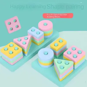 Wood Shape Sorting and Stacking Toy - 4-Column Geometric Block Set with Color-Matched Shapes (Cylinders, Squares, Triangles, Rods) | Early Learning Stacker for Toddlers 1+ Years | for fine motor Skills & Cognitive