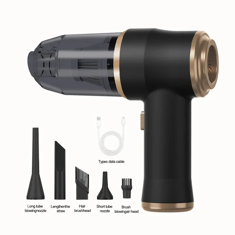 2 in 1 Cordless Handheld Vacuum & Air Duster Portable Cleaner for Car Home Office Keyboard Pet Hair USB C Rechargeable
