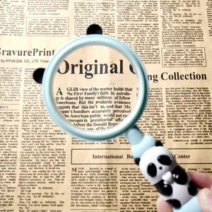 Cute Panda Pattern Handheld Magnifying Glass Acrylic Optical Lens Lightweight Kids Magnifier Outdoor Nature Exploration Science Learning Tool Daily Reading Aid For Children Students Young Explorers Classroom Home