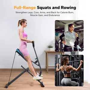 Squat Machine 2in1 Squat Rowing Machine Easy Setup Foldable Exercise Equipment Glute Trainer Machine Glutes Leg Home Fit