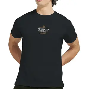 Guinness Beer T-Shirt, Classic Guinness Logo Heavyweight Tee for Men, Vintage Pub Style Graphic Shirt