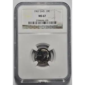 1967 SMS ROOSEVELT DIME (10C) NGC MS 67 Certified Coin