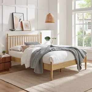 Zane King Size Spindle Bed in Light Oak