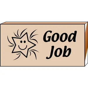 SHAPES ETC. Teacher's Classroom Stamp - 2" x 1 3/4" Good Job Text, Encourages Good Work Habits for Home & Classroom Use