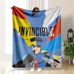 Mark Grayson Superstyle Limited Edition Emperor Invincible War Comic Flannel Blanket Abstract Superhero Art Print Soft Warm Cozy Lightweight Throw Ideal for Sofa Bedroom Office Travel Gift Decor Use