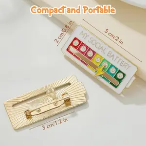My Social Battery Lapel Pin - Compact & Portable Visual Cue for Deep Focus & Social Energy Management - Durable Metal Enamel Design for Creatives Nomads Professionals