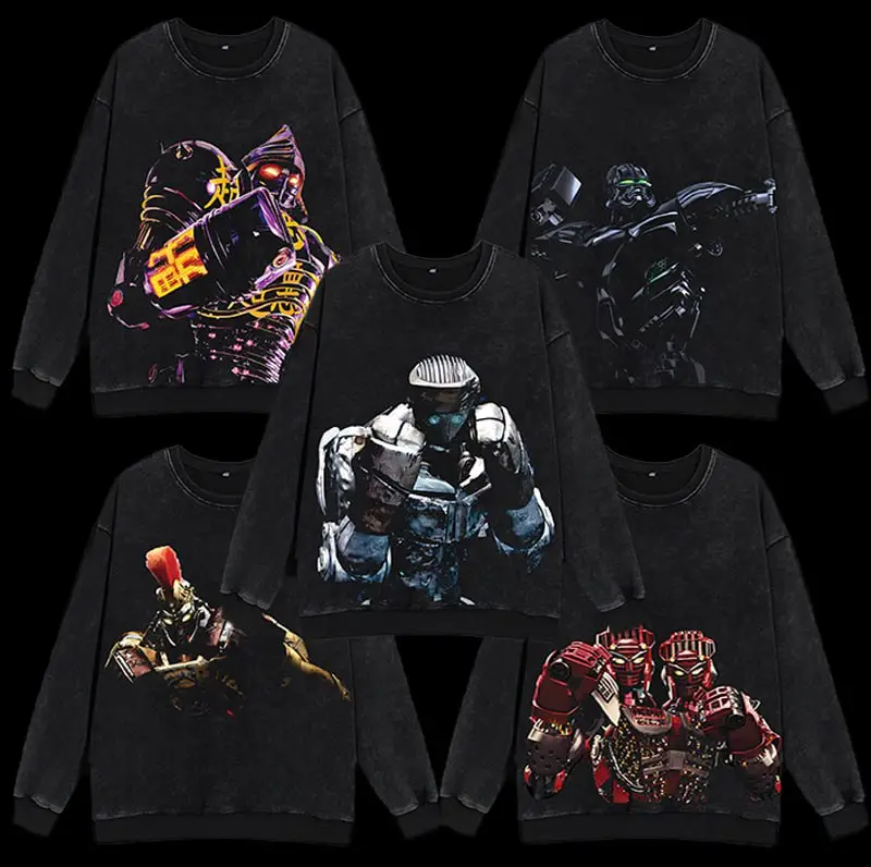 COLLECTION Real Steel Sweater & Tshirt & Hoodie Menswear Atom Noisy Boy Zeus Twin Cities Midas Gift for movie fans Top Apparel Classic Oversized Seaml
