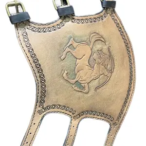 Leather Archery Arm Guard with Sagittarius Zodiac Sign