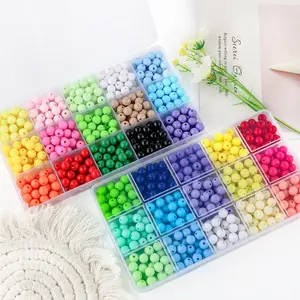 6/8mm Acrylic Beads, 15 Colors Beads, Bead Assortment for DIY Bracelet Necklace Earrings, Jewelry Making Accessories, DIY Jewelry Making Supplies