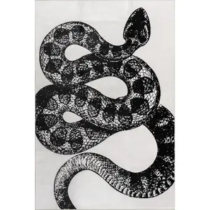 Nila SplashGuard Modern Snake Print Machine Washable Area Rug