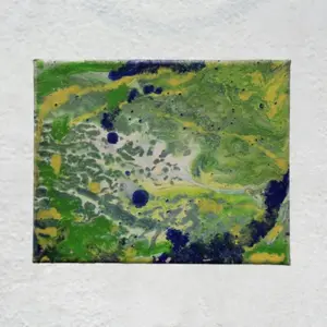 Emerald Pools Original Acrylic Fluid Pour Painting