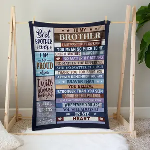 Brother Gift Flannel Blanket, Sister Gifts for Brothers, Adult Christmas Birthday Present, Cozy Plush Throw for Him, Slogan Print Blanket