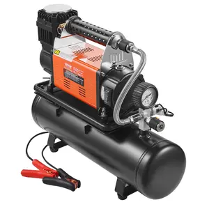 summervibes VEVOR 12V Heavy Duty Air Compressor with 6L Tank Kit, 6.35 CFM Portable Tire Inflator, 150PSI Offroad Air Compressor with Digital Pressure Gauge Tire Inflator for Trucks Car SUV 4x 4 Vehicle RV