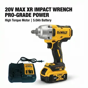 DEWALT DCF900 20V Max XR Brushless High Torque 1/2-Inch Impact Wrench Delivers 1355Nm Fastening Power. This Heavy Duty Tool Features Precision Wrench Control and 1898Nm Breakaway Torque for Commercial Truck Maintenance and Construction.