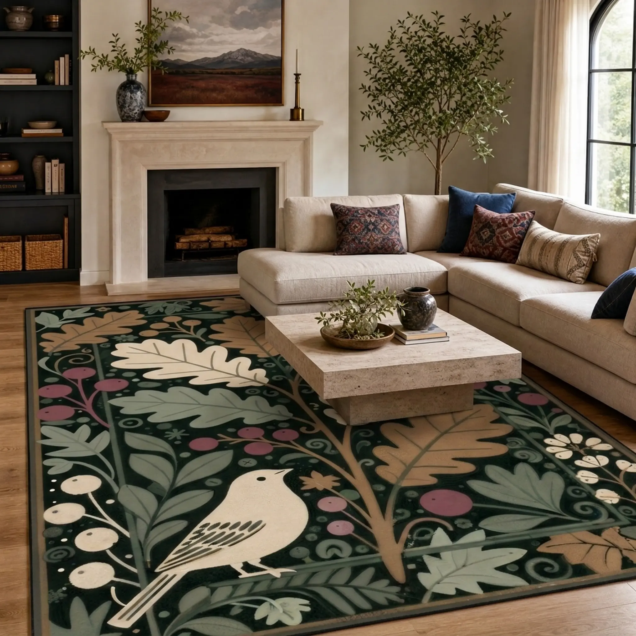 VELUMA V703 Low-Pile Area Rug - Machine Washable, Non-Slip Rubber Base, Multi-Size Indoor Rug for Bedroom, Living Room