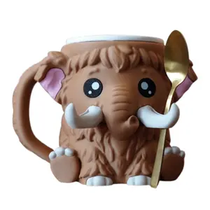 Mammoth Ice Cream Pint Holder- 3D Printed Ice Cream Pint Sleeve with Handle, Includes 2 Spoons, Fun Gift for Animal Lovers
