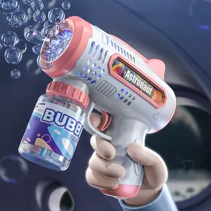 8-Hole Handheld Glow Bubble Machine, Portable Automatic Electric Bubble Maker, 200ML Long-Lasting Bubble Solution, Kids Toy Gift for Summer Parties