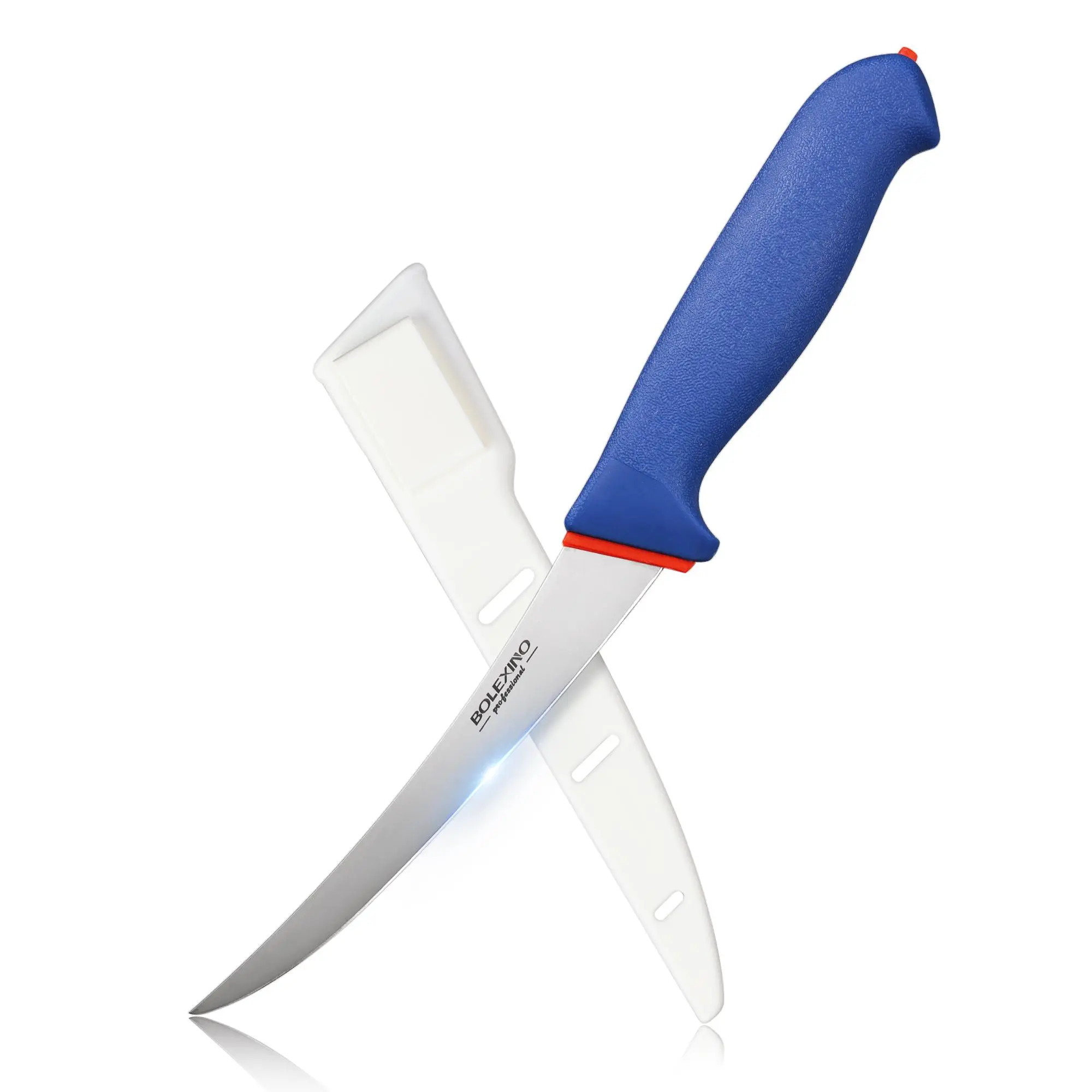 BOLEXINO 6-Inch Semi-Flexible Curved Boning Knife - X50CrMoV15 German Rustproof Steel, Ergonomic Non-Slip Softgrip Handle, Sharp Blade for Meat & Fish Use, Filletting | Kitchen Knives