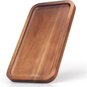 Small Rectangle Mini Acacia Wood Charcuterie Boards Wooden Serving Trays Cheese Board for Home Kitchen Decor Appetizer Cake Dessert Snack Food