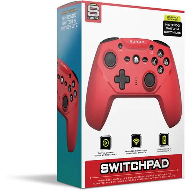 Switch Accessory:  Wireless Controller - SURGE SwitchPad Pro - Red  [GAMES ACCESSORIES] Red, Controller