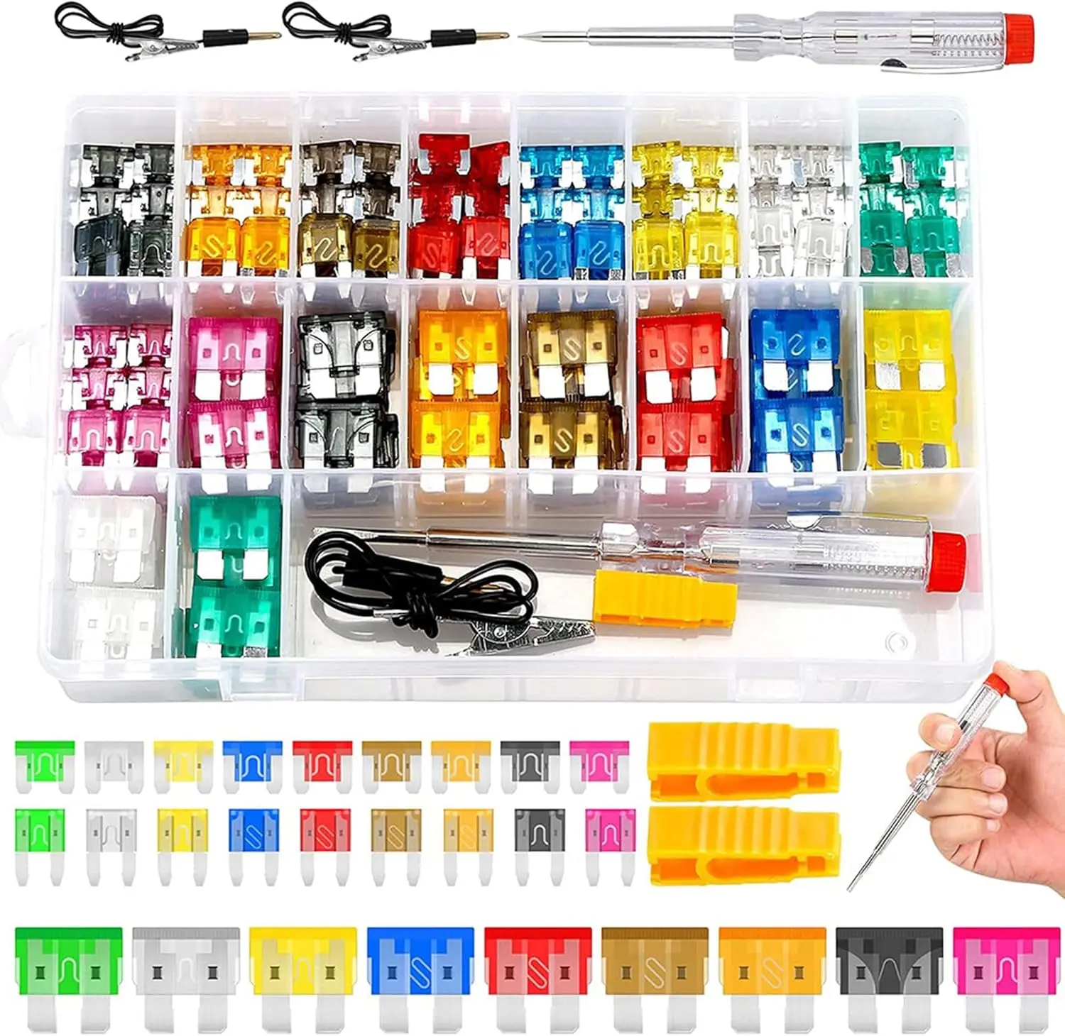 306PCS Car Fuses Assortment Kit, Mixed Vehicle Blade - Standard & Mini & Low Profile Mini (2A 5A 7.5A 10A 15A 20A 25A 30A 35A), Replacement for RV, Truck, Auto