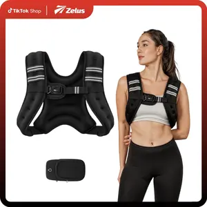 【SpringStatements】ZELUS Weighted Vests-6/8/12/16/20/25/30lbs Rucking vest with Phone Pouch & Reflective Stripes&Adjustable Straps for Men&Women|Workout enhancer for Motivational walking,Strength Training,Running,Home Workouts