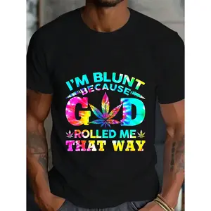 100 Percent Cotton Cannabis Leaf Tie Dye Graphic T Shirt for Stoners