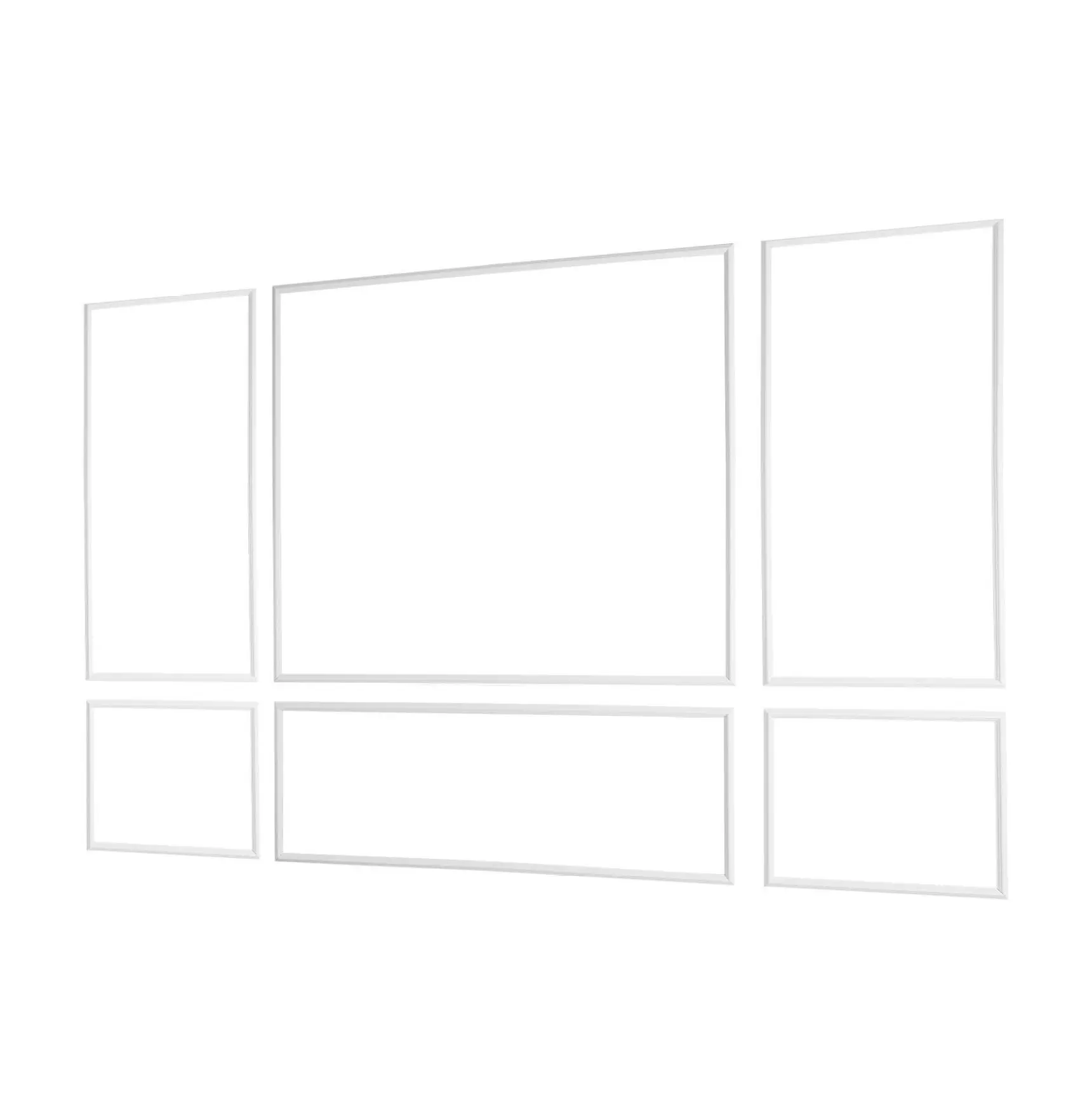 Wall Molding 3 Pack, Wainscoting Panels Kit, Paintable Polystyrene, Easy Install, Interior Accent Wall Trim for Living Room, Bedroom, Home Dcor - White 31x63 + 31x24 in Default