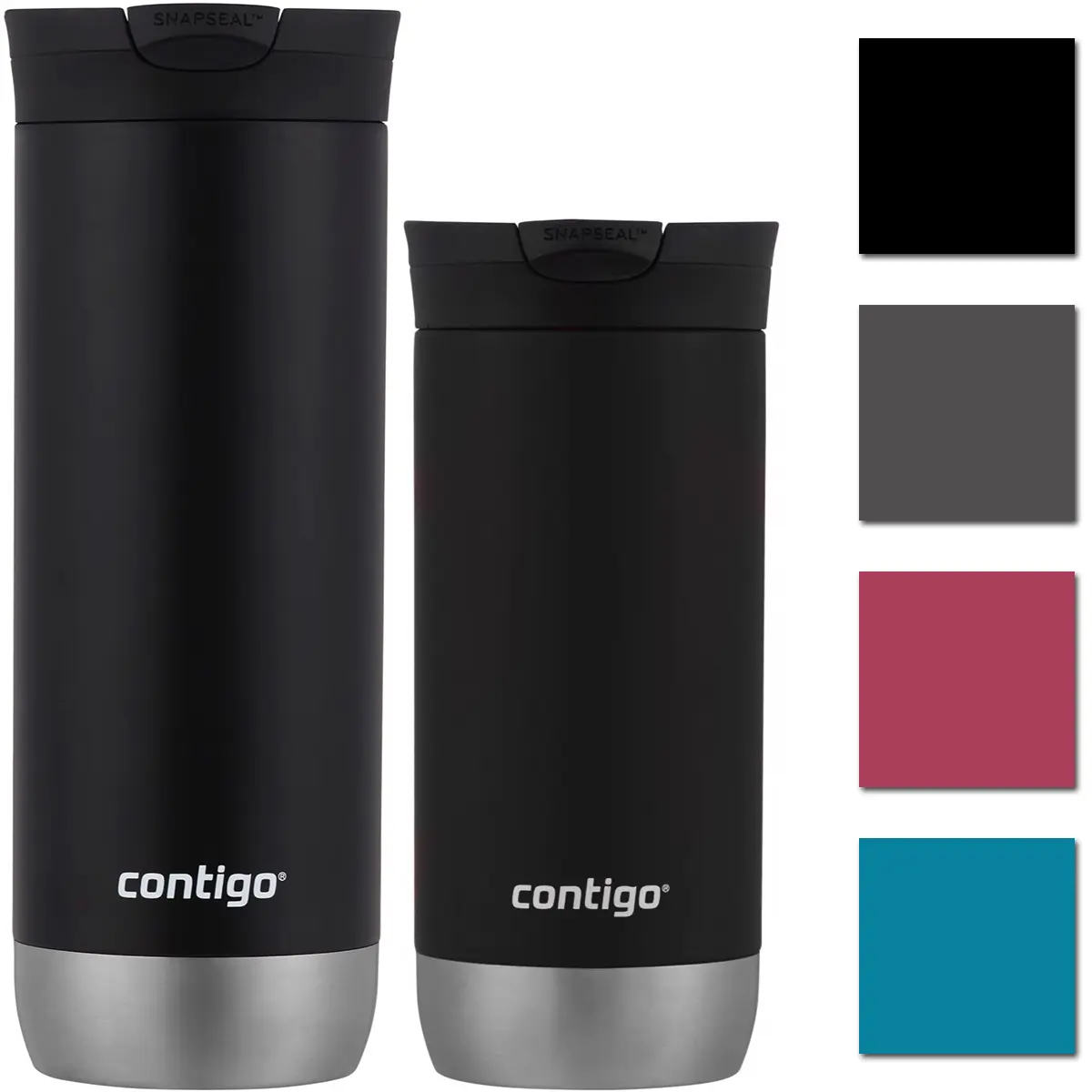 Contigo Huron 2.0 SnapSeal Portable Insulated Stainless Steel Drinkware Tumbler with Lid, Vacuum Insulation Flasks for Travel