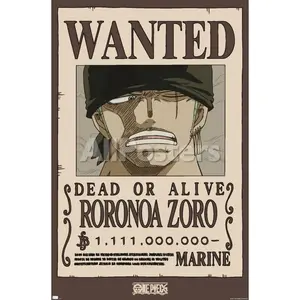 One Pice - Roronoa Zoro Three Wanted Poster, Unframed Poster for Anime Manga Fan Wall Art, Set up home decor