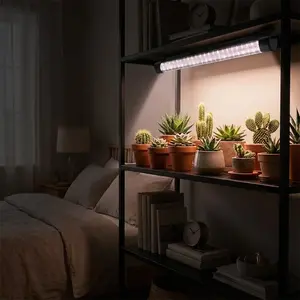 LED Plant Lights For Indoor Plants, Plant lights For Indoor Growing, Grow Light with Flexible Mounting (Screw/Hook/Magnet), 48 LEDs Full Spectrum Plant Light for Indoor Growing, 11.81 Inch, for Succulents Herbs in Bedroom Kitchen Office Garden