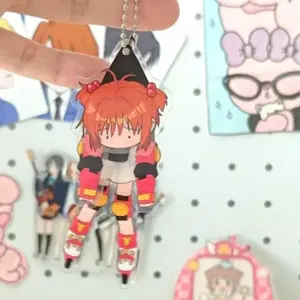 Anime Cardcaptor Sakura KINOMOTO SAKURA Cosplay Keychain Kawaii Unisex Acrylic Keyring Key Chain Bag Ornament Decoration Prop
