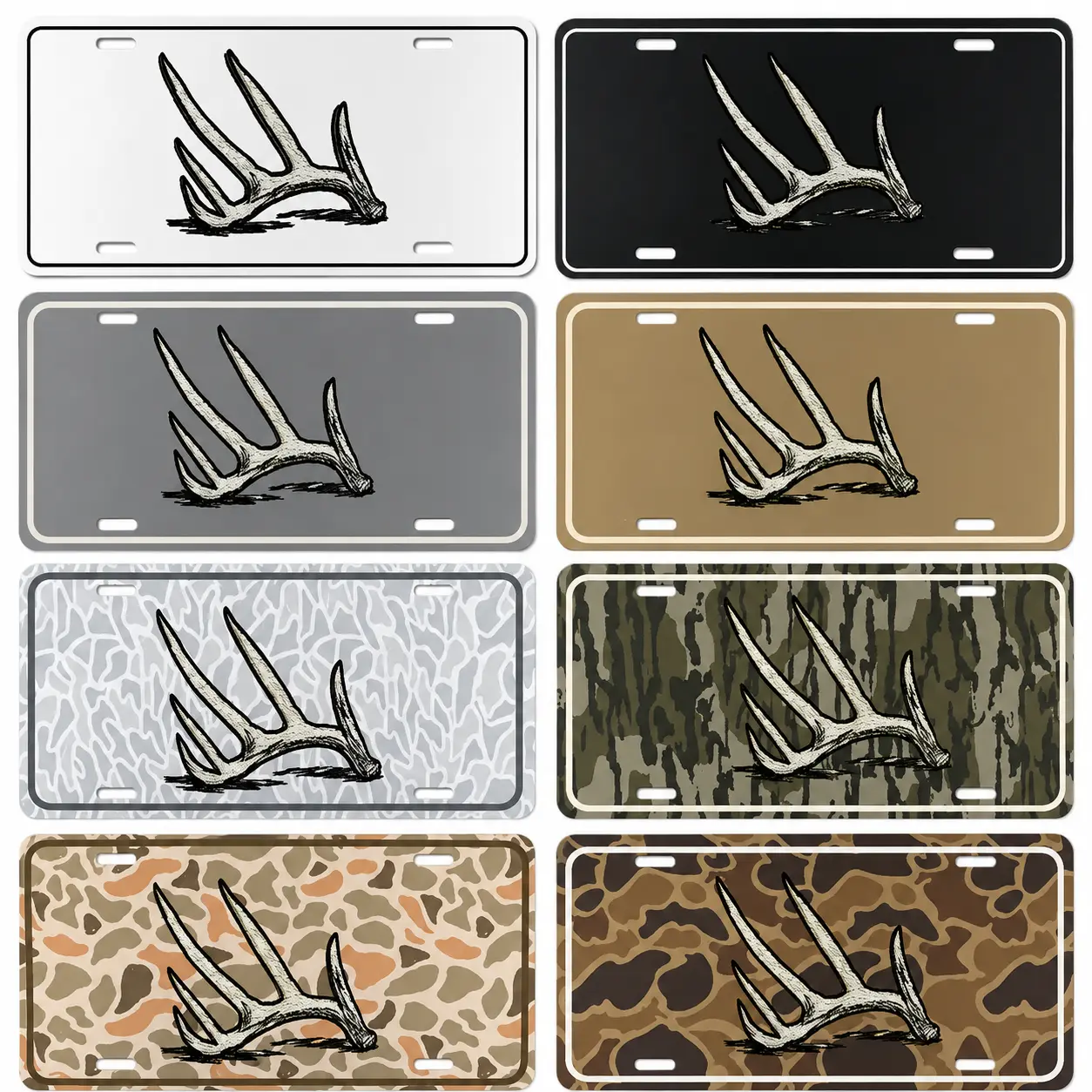 [SALE 50%] Antler Shed Camo License Plate Custom Camouflage Design for Car Truck Unique Vanity Plate for Hunter 12*6