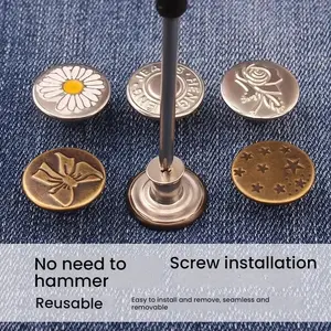 50pcs Waist Tightening Buttons Detachable Versatile Jeans Waist Closer No Sewing Needed Invisible Button Replacement Repair Kit