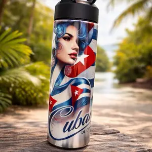Termo de 20 oz Cuba en mi corazón Tumbler Water Bottles