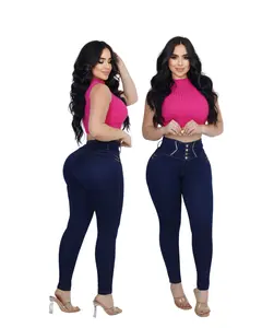 Jeans colombiano levantacola Pants Women Pocket Bottom