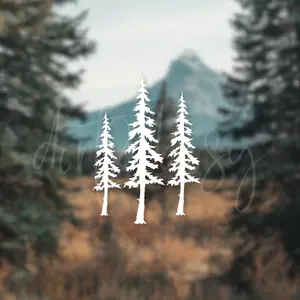 Fir Tree Decal, Car Window Stickers, Outdoorsy, Waterproof/Weatherproof