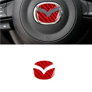 2 Piece Set Car Interior Accessories, Car Interior Decorative, Car Decal, Unique Design Carbon Fiber Steering Wheel Trim for Mazda Cx-5 Cx-4, Durable Scratch-Resistant Decor