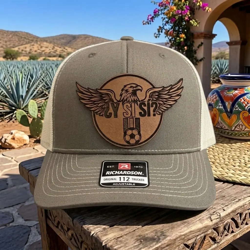 Y Si Si Mexican Leather Patch Hat, Mexican Style Trucker Hat, Spanish Love Quote Cap, Gift For Wife From Husband, Gift For Husband From Wife, Romantic Couple Hat, Latino Gift Idea, Anniversary Gift, Valentines Gift, Richardson Style Cap
